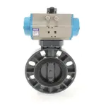 UPVC Double Acting Pneumatic Wafer Butterfly Valve