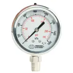 100mm Full Stainless Steel Liquid Filled Bottom Entry Pressure Gauge