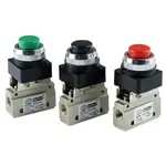 3 Way 2 position Raised Button Spring Return Valve